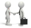 business grey stickmen shake hands